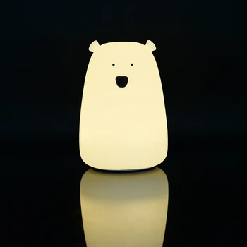 

2 Typies Silicone Night Light Bedside Lamp Bear Color Light Children Cute Night Lamp Bedroom Kid Light Gift Pressure Reduce Toy