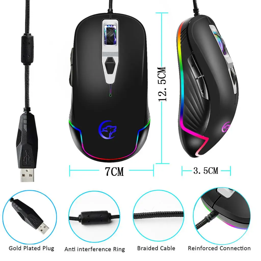 Optical Wired Backlight Mouse Computer Gaming Working Home Mechanical Optical Mice High-end Optical Professional Gaming Mouse