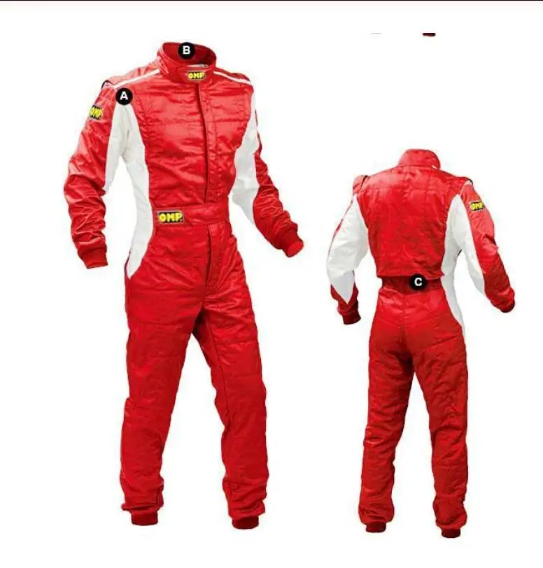 Автомобиль для omp гоночный костюм одежда ремонтный сервис Автомобильная гонка одежда не огнеупорный - Цвет: Красный