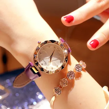 

2020 Watches Women Luxury Diamond Quartz Wristwatch Woman Simple Leather Waterproof Wrist Watch Women Elegant Female Clock Ladie
