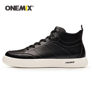 

ONEMIX Classical Men Skateboard Shoes Oxfords Leather Lightweight Street Flats Sneakers For Women Walking Jogging Sports Shoes