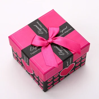 

bowknot watch box fashion Durable Prese Beautiful Watch Box Bracelet Bangle Jewelry Display Present Case Display Holder