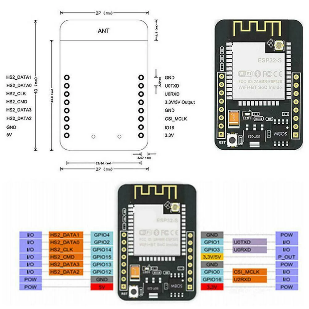 ESP32-CAM wifi Bluetooth макетная плата 5V ESP32 модуль с OV2640 камерой OUJ99