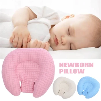 

Solid Cushion Neck Protection U Shaped Sleep All Season Breathable Soft Positioner Newborn Infant Baby Pillow Prevent Flat Head