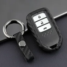 Чехол для ключей из углеродного волокна, подходит для Honda Accord Civic HRV Pilot