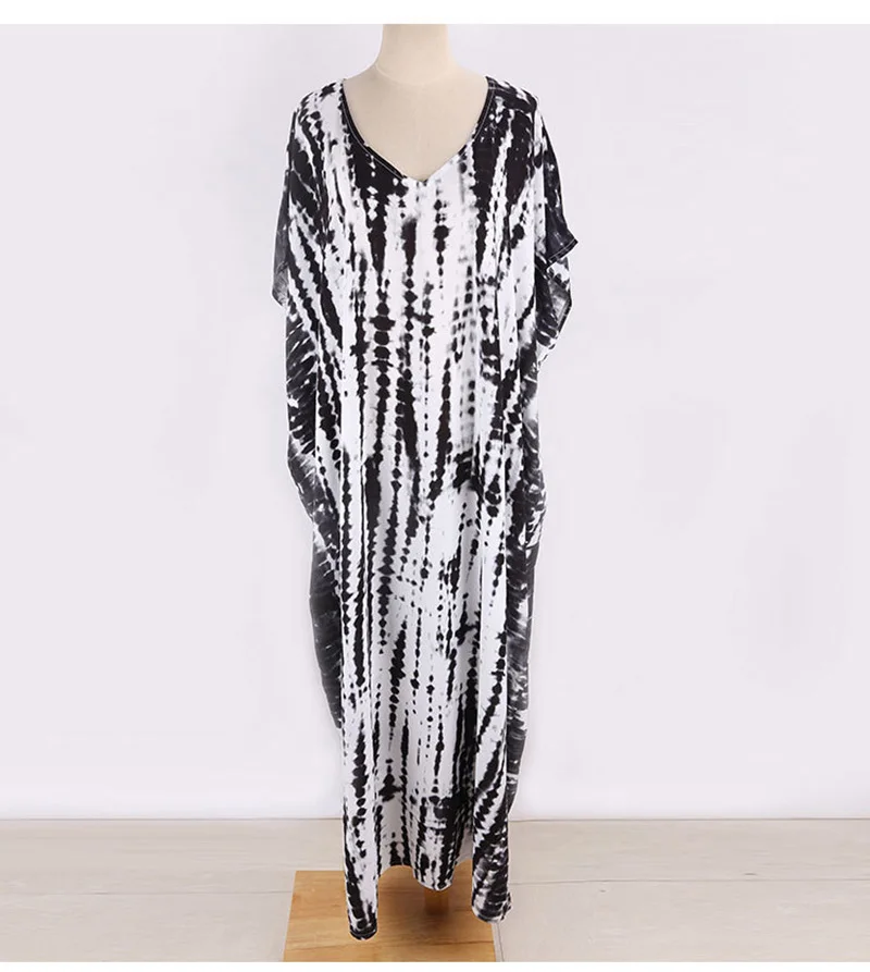 Fitshinling макси платья для женщин большого размера, Пляжная туника Hoiday BOHO Kaftan, Летнее Длинное платье с рукавом летучая мышь