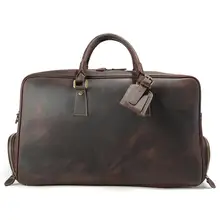 Роскошные винтажные сумки из яловой кожи мужские дорожные сумки большой европейский и американский стиль багажные сумки коричневая сумка через плечо для путешествий сумка