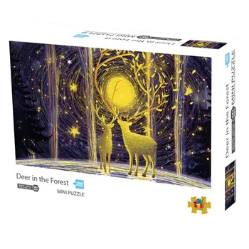 

1000 pcs/set Adult decompression mini puzzle 49394-3 Deer in the Forest Paper Plane puzzle Landscape Painting Series