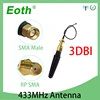 433MHz Antenna lora 3dbi SMA Male Connector Plug 433 MHz Directional Antena Small Size 433m Antenne + 21cm RP-SMA Pigtail Cable
