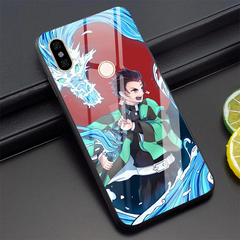 Чехол для телефона с аниме Kimetsu no Yaiba для Xiao mi Red mi Note 5 Чехол A1 A2 mi 8 Lite mi 9 F1 4X 6A Note 5 5 7 Pro закаленное стекло