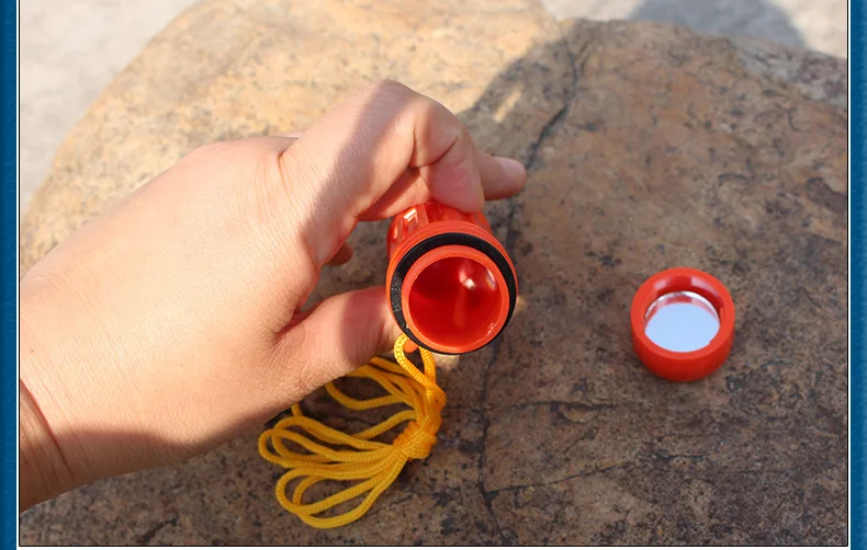 Bump Outdoor 5-in-1 Multi-functional First Aid Whistle Compass Survival Firestone fang shui cang Mirror AT7630