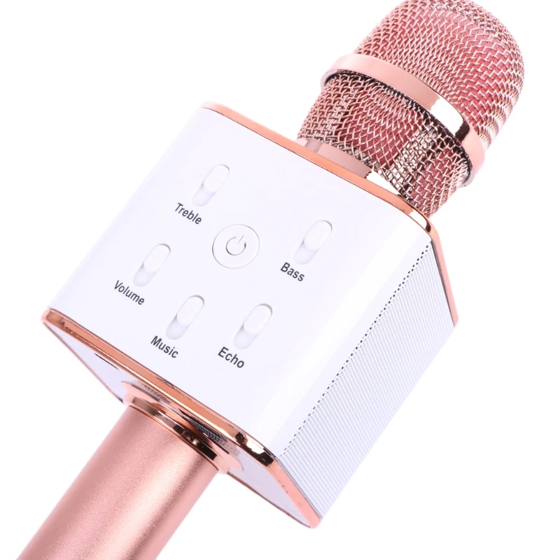 Беспроводной микрофон для караоке Bluetooth динамик трек объемный звук голос Q7