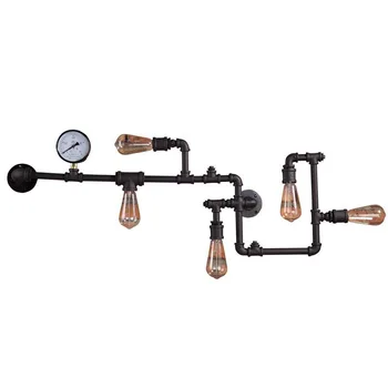 

Retro Loft Style Vintage Wall Lamp 5 heads Home Lighting Industrial Decor Edison Wall Sconce Light Water Pipe Lamp