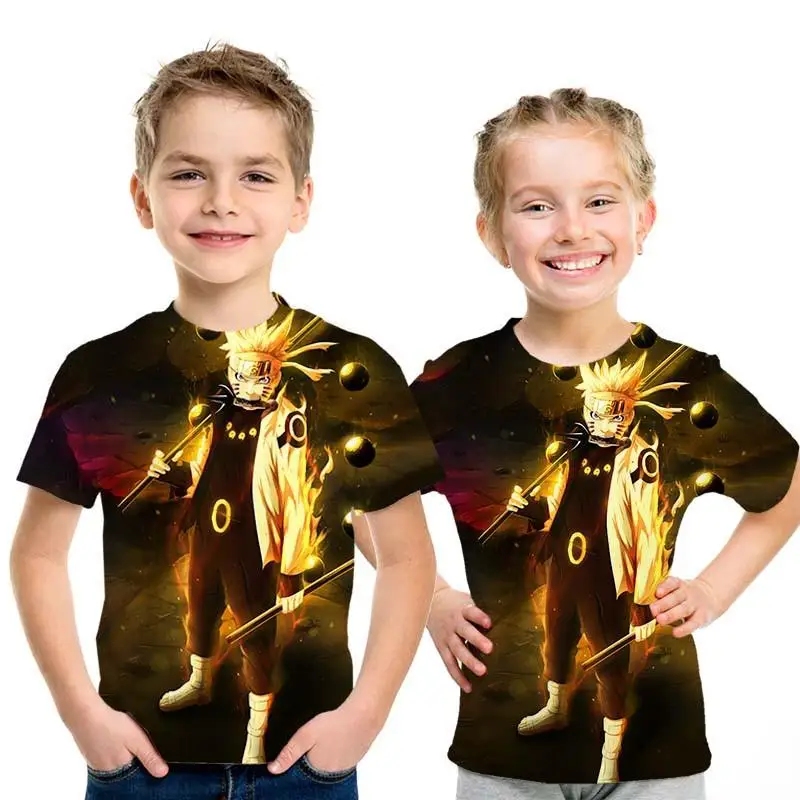 Impresin 3D Аниме estilo masculino/chica nios camiseta Naruto patrn estampado nios ropa nios camiseta moda nios camisa