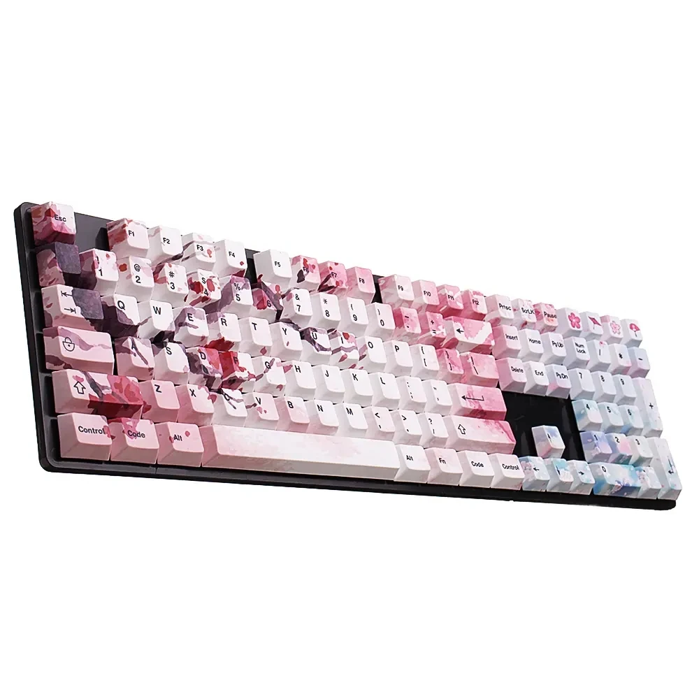 126 ключ PBT пять-сторонний Cherry Blossom Filco Keycap Набор для механической клавиатуры |