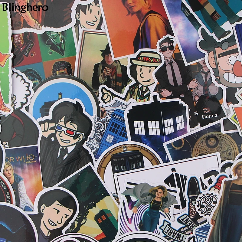 10 компл./лот Blinghero сериала "Доктор Кто" 37 шт./компл. ПВХ Стикеры s стены Стикеры, футболка с принтом "автомобиль" Стикеры s Скрапбукинг Стикеры ноутбук Стикеры BH0071