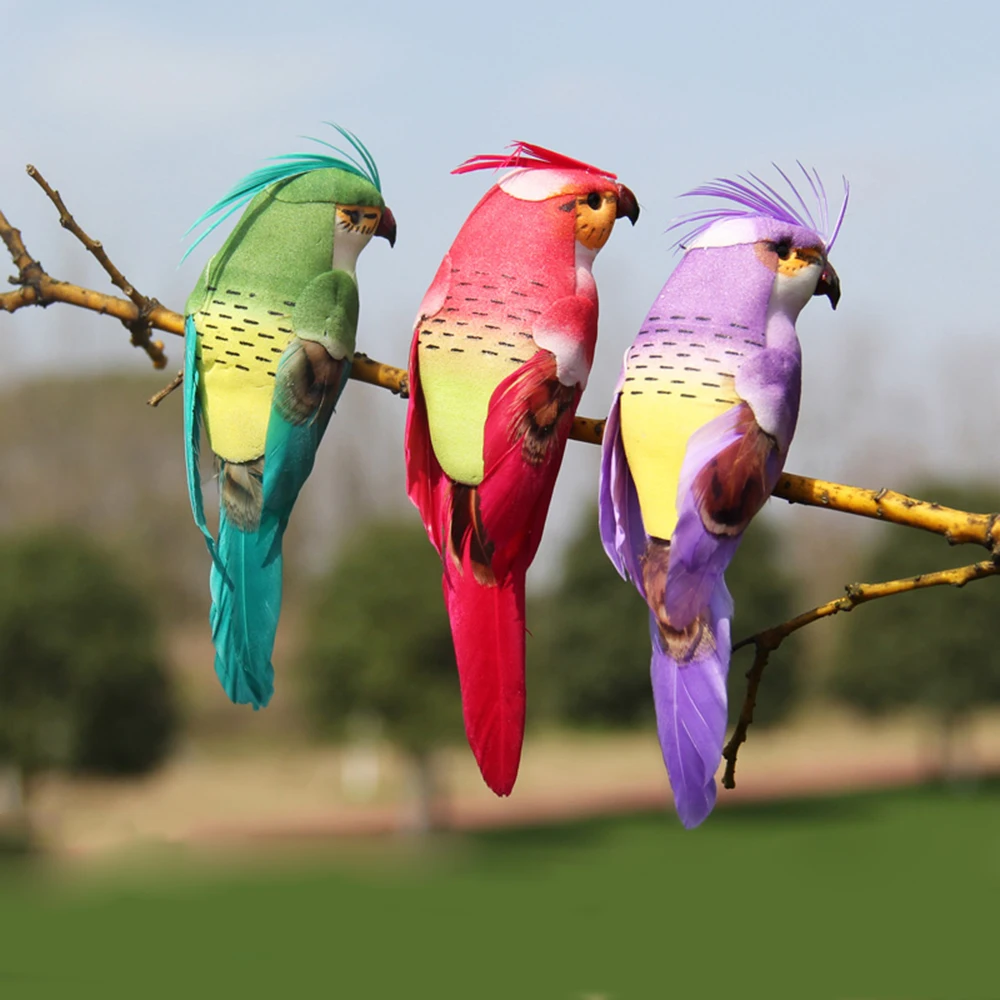 

12 Pcs 13CM Simulation Feather Parrot Models Fake Artificial Foam Animal Wedding Home Garden Ornament Miniature Decoration new