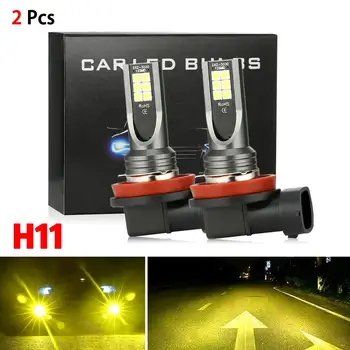 

2Pcs H11 H8 H9 LED Fog Light Conversion Kit Premium 3000K Yellow 350W DRL Lamps Car Headlight Bulbs Car Accessories