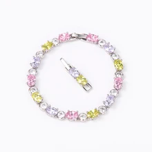 Baiduqiandu абсолютно новое поступление родий посеребренный цвет покрытием Овальный и круглый, кубический цирконий Теннисный браслет в разных цветах