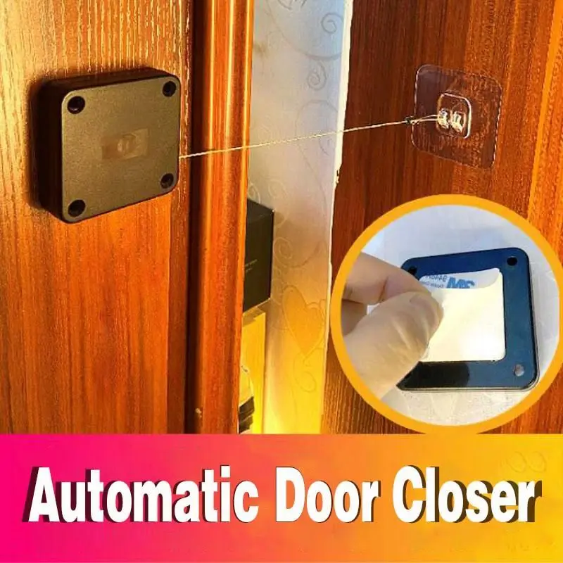 Auto Door-Closer Auto Door-Closer with Easy Installation Punch-Free Automatic Sensor Door Closer Automatically Close for All Doors No Hole Glue Installation