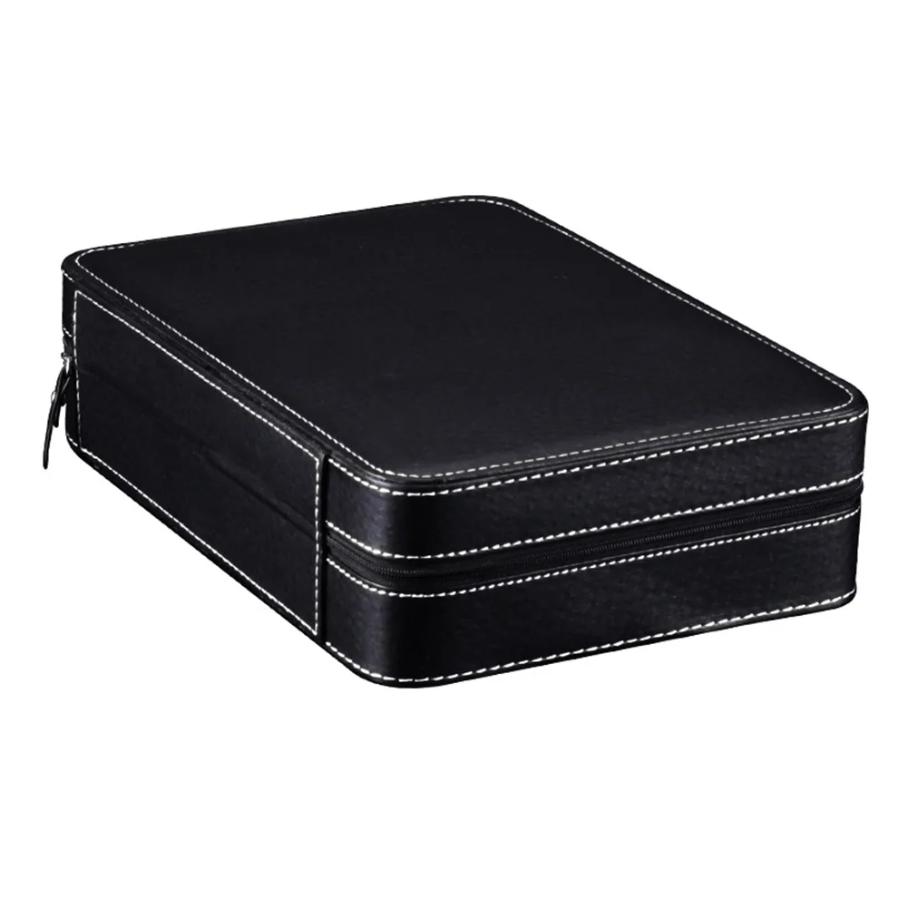 

Gift Watch Storage Box Case Bracelet Jewelry Display Counter PU Leather Organizer Zipper Closure Packaging Portable 10 Grids