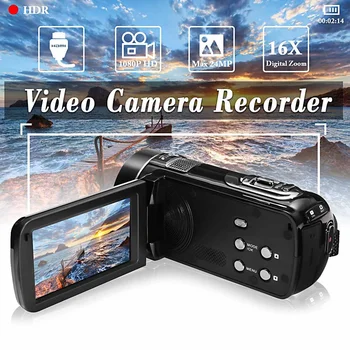 

24MP Full HD 4K 1080P Touchscreen Video Camera Handheld DV Professional Night Vision Anti-shake Digital Photo Camera Camcorder
