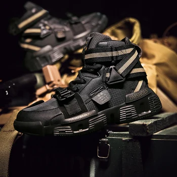 

Men Military Army Boots Special Force Waterproof Leather Desert Combat Work Shoes Tactical Ankle Boots Mens Fashion Sneakers