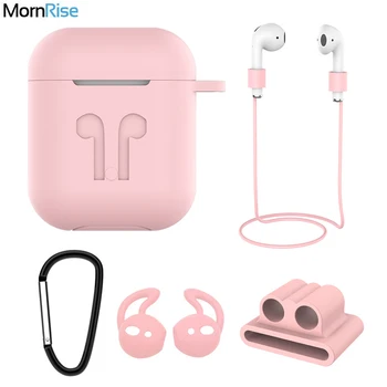 

4in1 For Apple AirPods 2 1 Charging Case Silicone Cover + Watch Band Holder + Anti-lost Straps + Earphone Protector Accessories