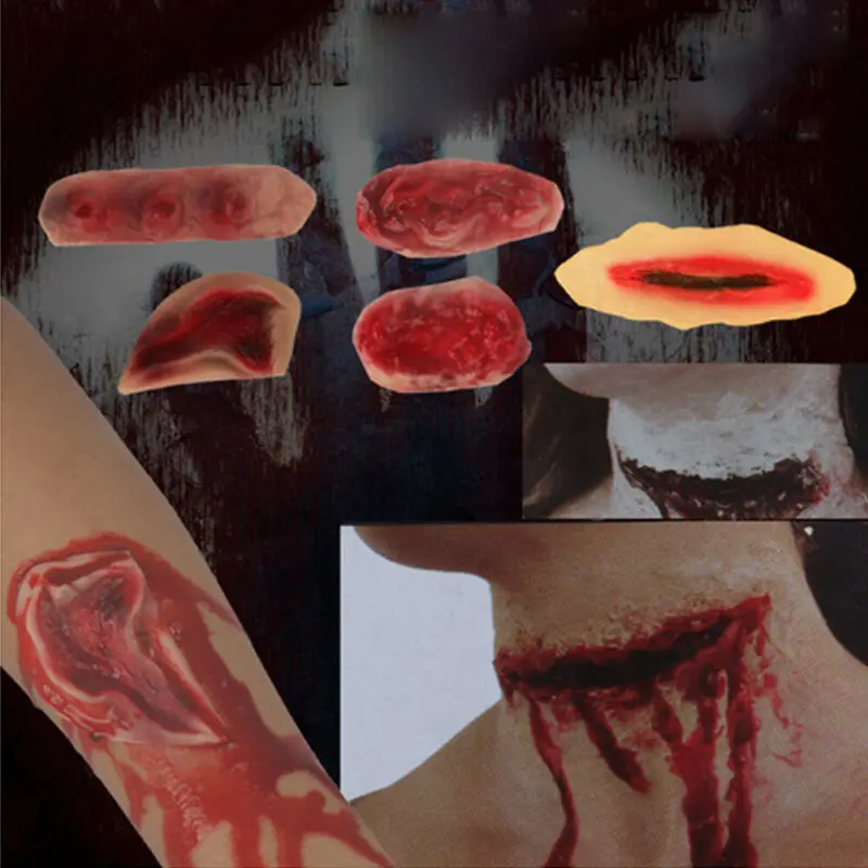 Halloween Fake Wounds Temporary Tattoo Novelty &amp Gag Toys Scar Stickers Horror 3DSimulation Scars Costume Face Body | Дом и сад