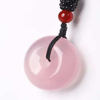 

Natural Brazilian Purple Chalcedony Donuts Pendant Necklace