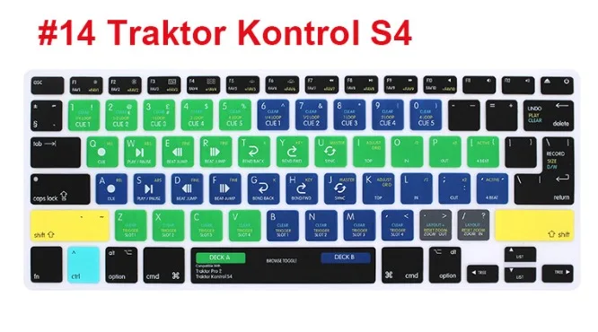 Traktor Kontrol S4 Горячий ключ для macbook pro13 retina 15 17 A1398 A1502 raccourci clavier couverture для Adobe Serato DJ Logic Pro X Live VIM/VI - Цвет: Traktor Kontrol S4