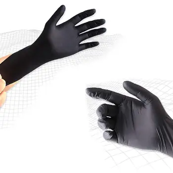 

100pcs Disposable Latex Gloves Black Non-Slip Laboratory Rubber Protective Gloves Household Cleaning Products