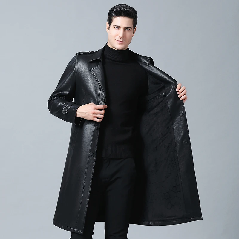 Мужские X-Long кожаные куртки плюс размер XXXL XXXXL Черная куртка из искусственной кожи мужские повседневные пальто из искусственной кожи одежда из полиуретана