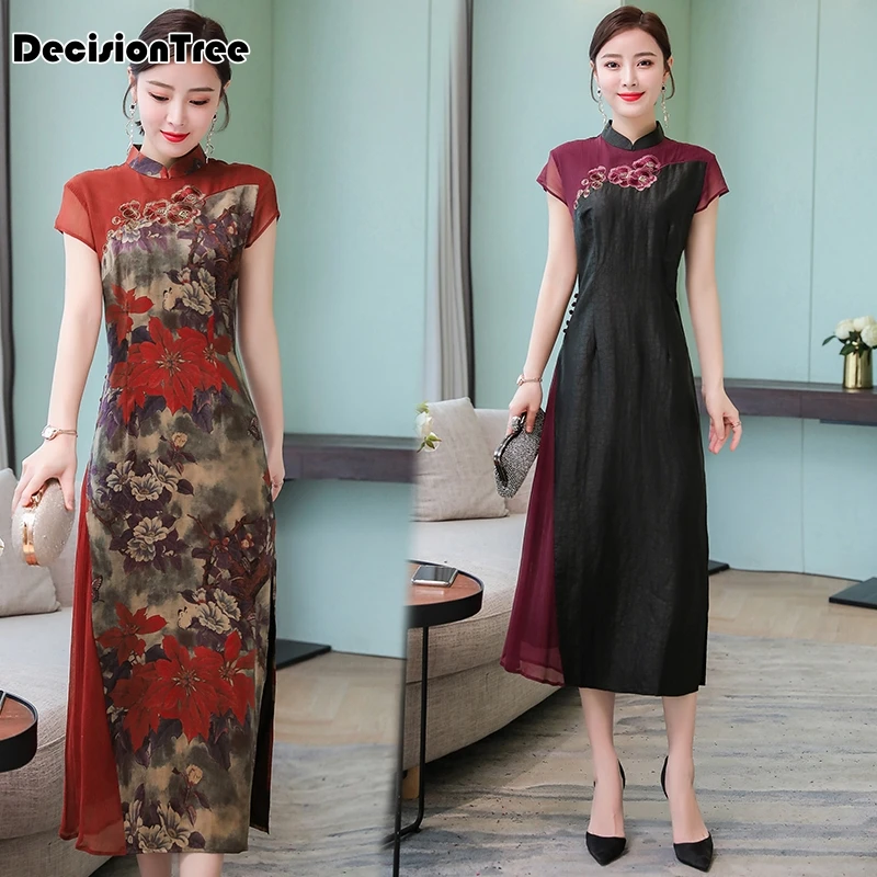 cheongsam ao dai vietnam ao dai платье винтажное азиатское платье aodai vietnam одежда qipao цветочный принт винтажное повседневное ретро