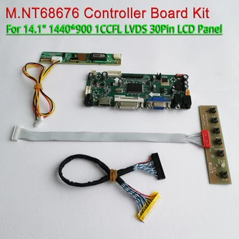 

Fit N141C1 N141C3 VGA HDMI DVI LVDS 30Pins panel 1CCFL 14.1" keyboard cable 1440*900 M.NT68676 LCD screen controller board kit