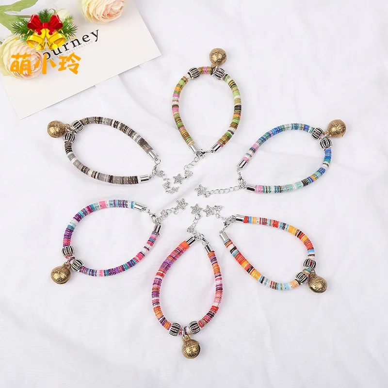 

Cat Collar with Bell Cats Collars Kitty Necklace Safety Kitten Glow Kitten Neck Ring Reflective Cat Accessories Dog Gifts