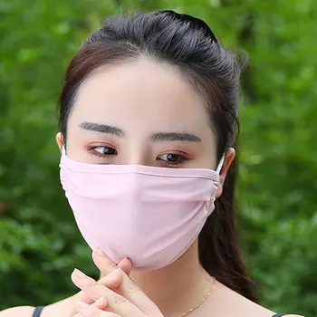 

10Pcs/Lot Women Mouth Mask Washable Reusable Masks Cover Summer Ice Silk Face Mouth Mask Breathable Mouth-muffle High Quality