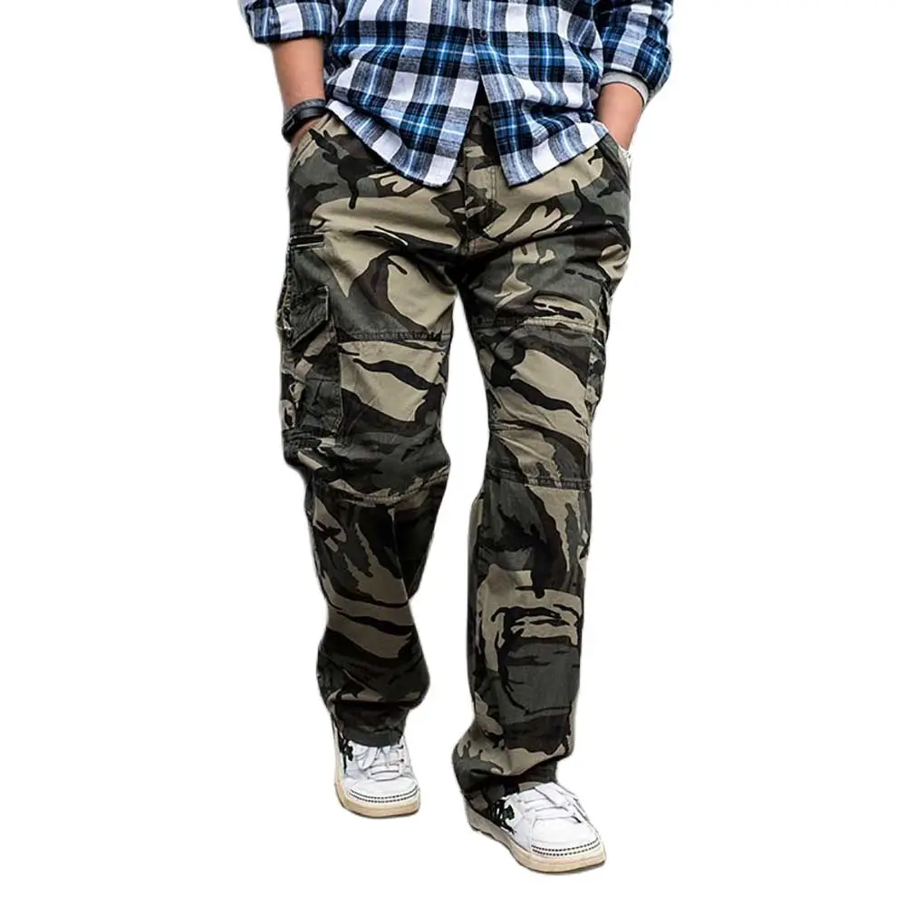 Trendy Camouflage Cargo Pants Men Casual Cotton Straight Loose Baggy Trousers  Military Army Style Tactical Plus Size Clothing - Casual Pants - AliExpress