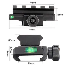 Металлические компактные Riser Mount Adapter подходят для охоты AR-15 M16 Red Dot лазерный прицел 20 мм Пикатинни База для рейки с пузырьковым уровнем