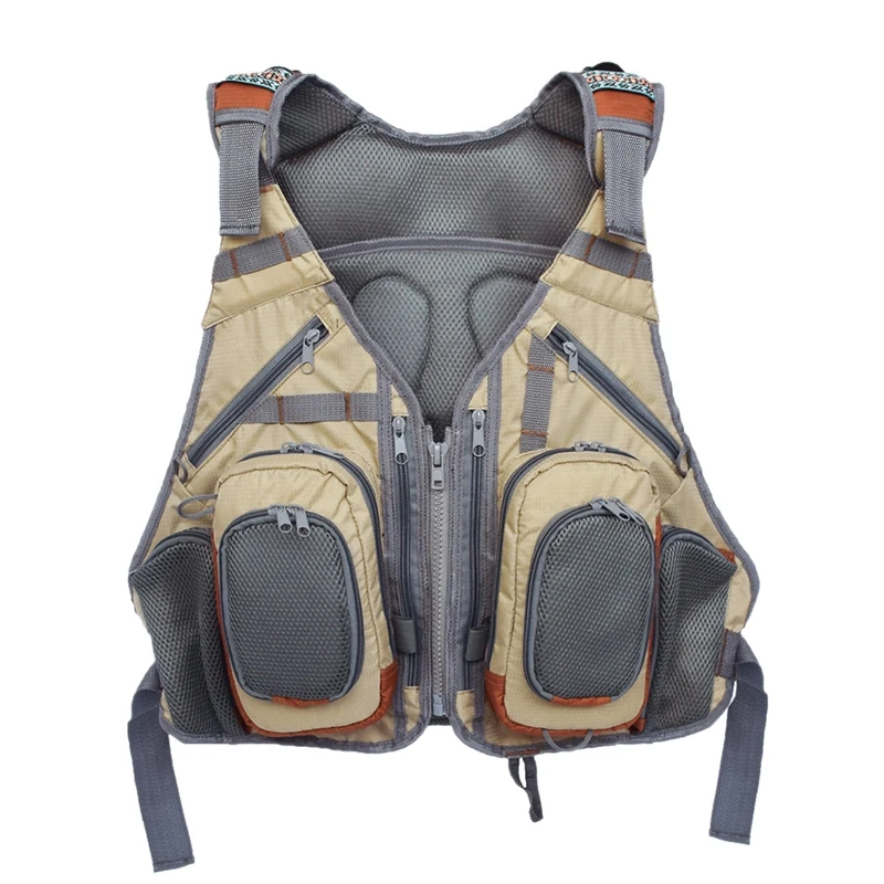 

Outdoor Fishing Vest Backpack Adjustable Multi Pocket Breathable Mesh Fishing Vest Pack Sport Backpack Overalls
