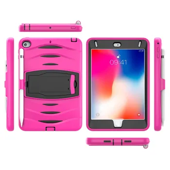 

Case Kickstand for iPad Mini 4/5 with Heavy Duty Shockproof Armor Hard Cover Stand with 3 Layer Full-body Protection