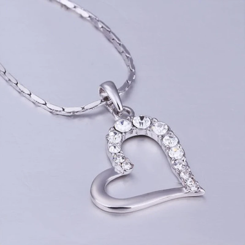 Роскошное ожерелье в форме сердца, серьги, модные ювелирные наборы, романтическая подвеска с австрийскими кристаллами, Свадебные Ювелирные наборы