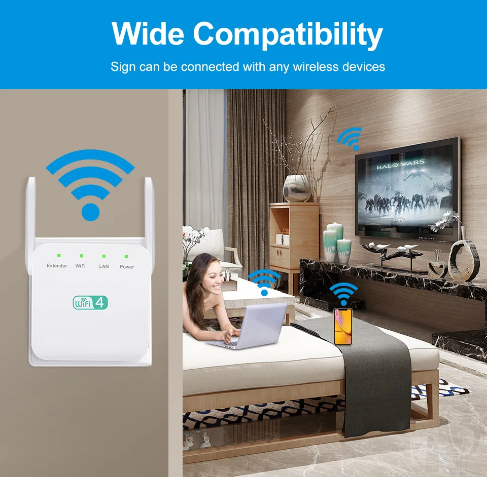 2.4G 5G WiFi Repeater Wi Fi Bộ Khuếch Đại 300M 1200 Mbps Tăng Áp Router WiFi 5Ghz tầm Xa Bộ Mở Rộng Điểm Truy Cập wifi network amplifier