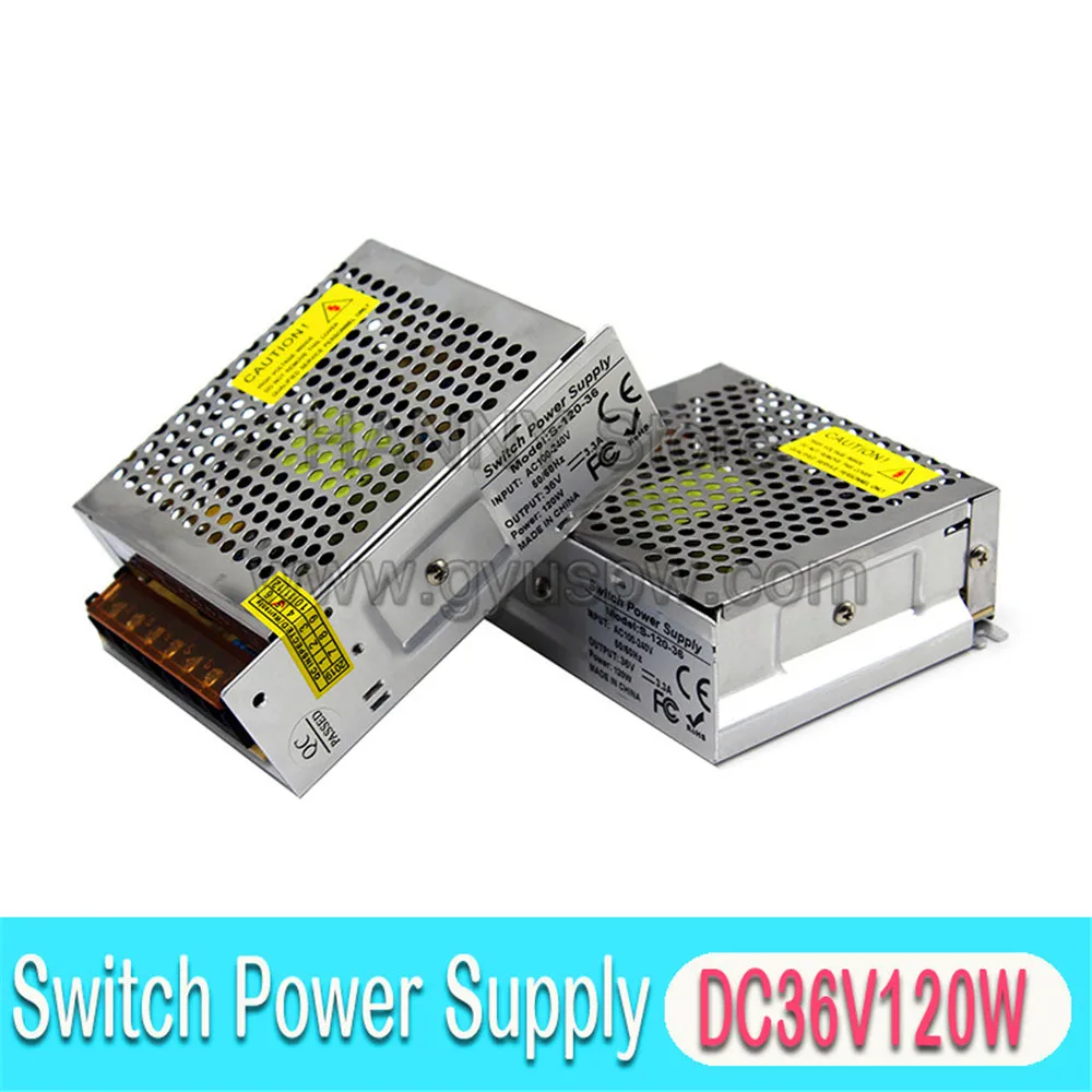Переменный DC36V 3.3A 120W импульсный источник питания 110V 220V ac-dc 36V SMPS для светодиодной полосы света дисплей CCTV реклама шаговый