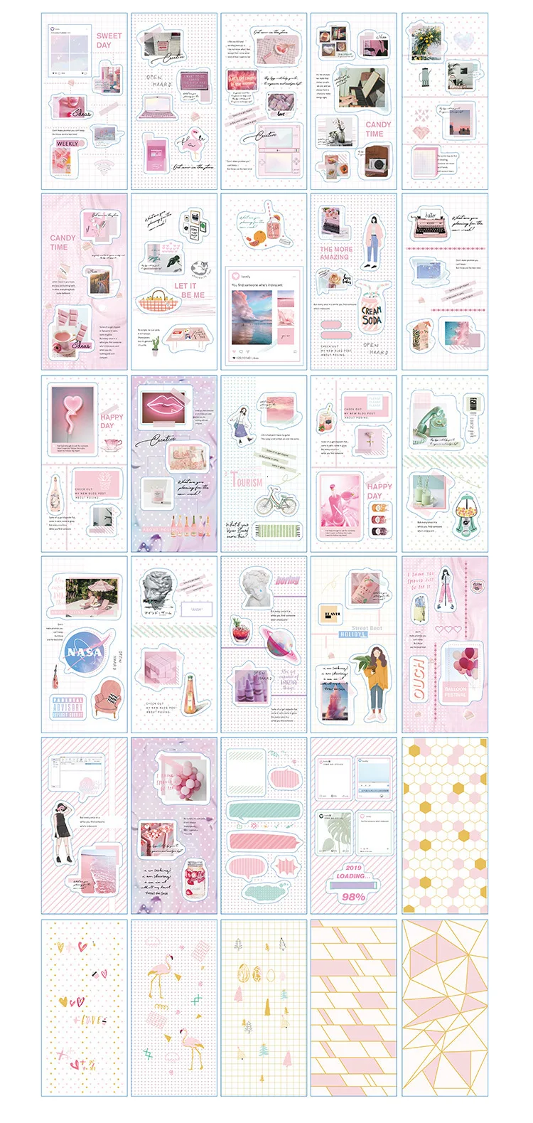 Ten Light Sticker Basis Steam Girl Series Originality Ins A Gentle Wind Hand Account Diy Source Material Decoration Subsidies 8