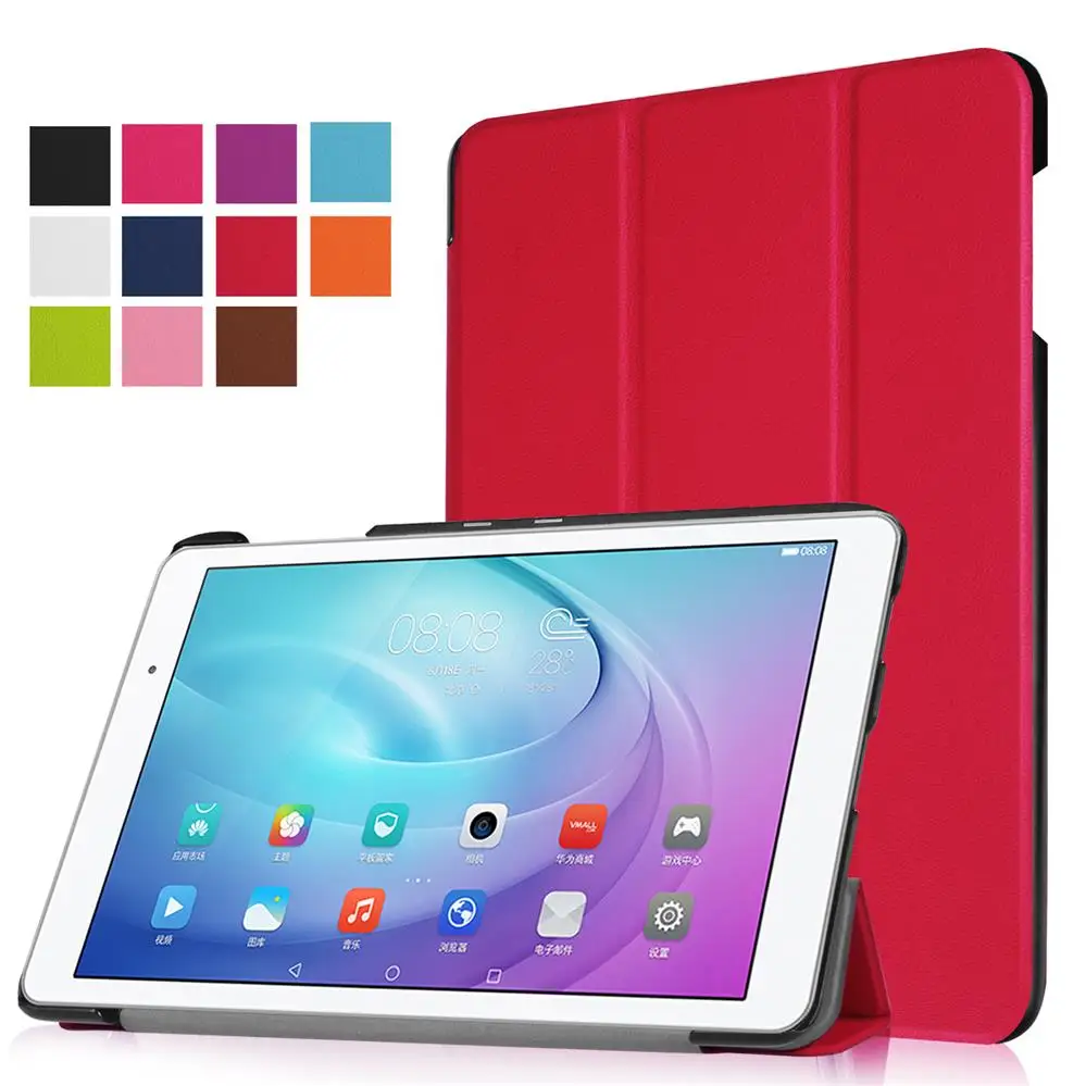 Защитный чехол для huawei Honor Tablet 2 JDN-W09 8,0 ультра тонкий магнитный чехол-подставка с откидной крышкой для планшета Whit Stylus Pen - Цвет: Red