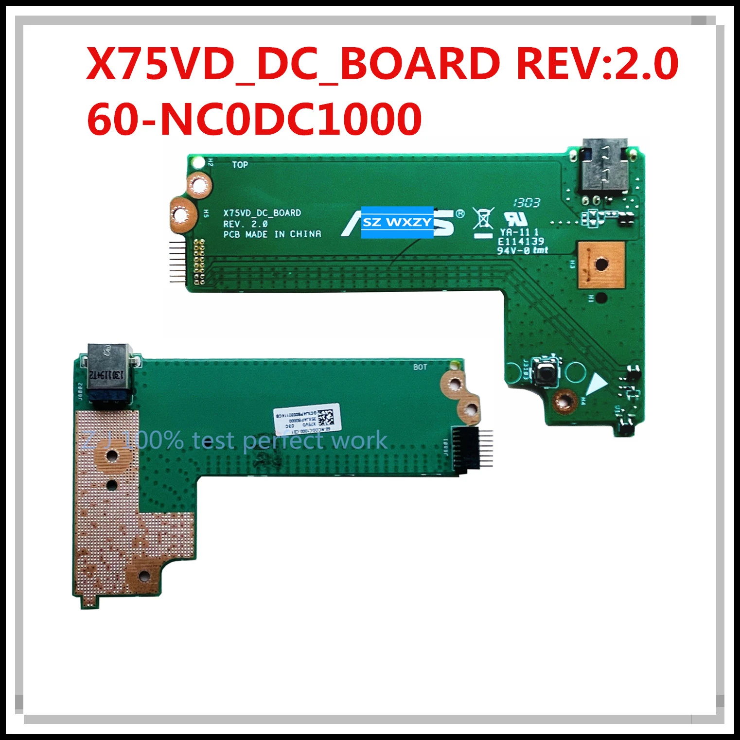 For Asus X75a X75v X75vd Dc Power Board X75vd_dc_board Rev:2.0 60 ...