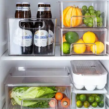 

Refrigerator Organizer Drawer Basket Refrigerator Pull-Out Drawers Fresh Spacer Layer Storage Rack Fruits Vegetables Snack Boxes