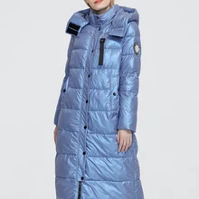 ZIAI 2020 zima kobiety długa, ciepła kurtka damska kolorowa tkanina moda Slim kobiety płaszcz jakość marki hot z odpinanym kapturem ZR-9510