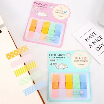 

CUte Sweet Style Self-Adhesive Page Markers Translucent Colored Index Tabs Self-Stick Note Pads Sticky Notes